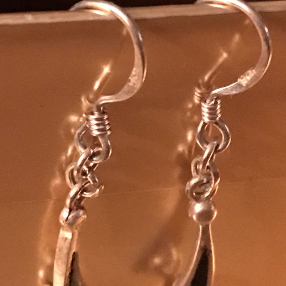 Sterling Silver/Black Burst Earrings w/Gift Bag - Picture 4 of 6